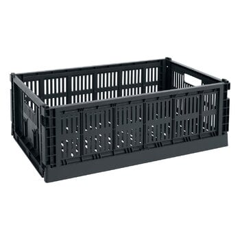 その他 HAY COLOUR CRATE L HAY Colour Crate, L, recycled plastic, charcoal | Finnish