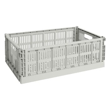 HAY Colour Crate kori, L, kierrätysmuovi, grey, tuotekuva