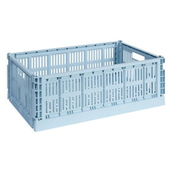 HAY Colour Crate kori, L, kierrätysmuovi, soft blue, tuotekuva