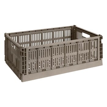 HAY Colour Crate, Cube, recycled plastic, sage green