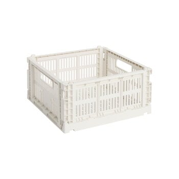 HAY Colour Crate kori, M Square, kierrätysmuovi, off-white, tuotekuva