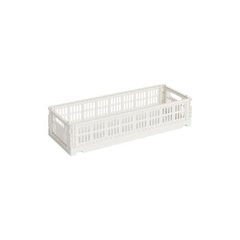HAY Colour Crate Mini kori, Oblong, kierrätysmuovi, off-white, tuotekuva