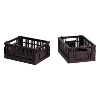 HAY Colour Crate Mini kori, kierrätysmuovi, 2 kpl, bordeaux, tuotekuva