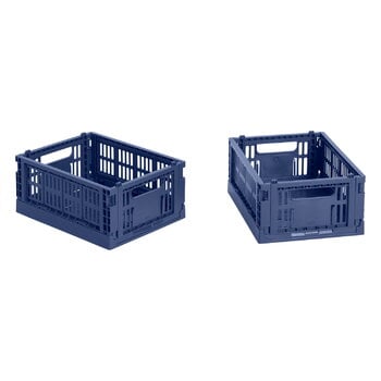 HAY Colour Crate Mini kori, kierrätysmuovi, 2 kpl, dark blue, tuotekuva