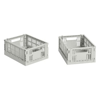 HAY Colour Crate Mini kori, kierrätysmuovi, 2 kpl, grey, tuotekuva
