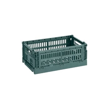 HAY Colour Crate kori, S, kierrätysmuovi, dark green, tuotekuva