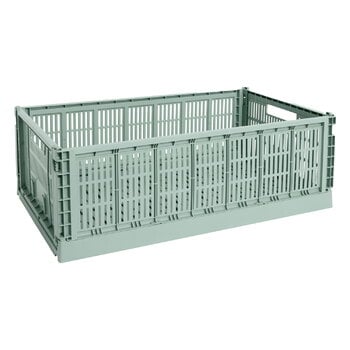 HAY Colour Crate kori, XL, kierrätysmuovi, sage green, tuotekuva
