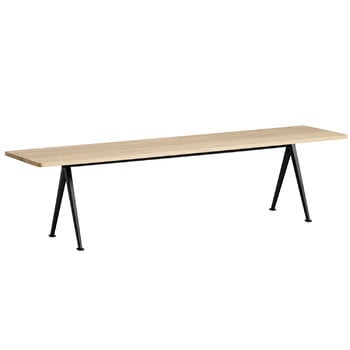 Benches, Pyramid bench 12, black - matt lacquered oak, Natural