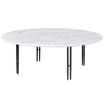 GUBI Table basse IOI, 100 cm, noir - marbre blanc
