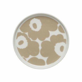 Marimekko Oiva - Unikko lautanen 13,5 cm, valkoinen-beige