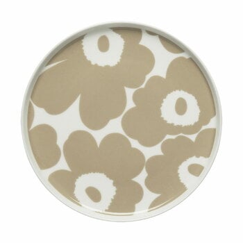 Marimekko Oiva - Unikko lautanen 20 cm, valkoinen-beige