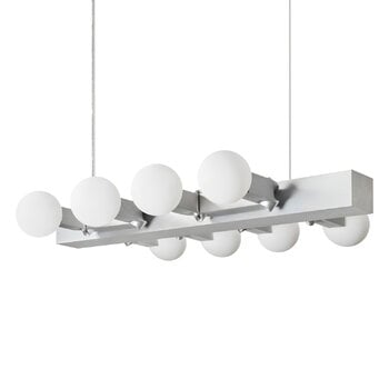 Hem Knuckle Linear chandelier, brushed aluminum