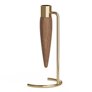 Audo Copenhagen Umanoff candle holder, polished brass - walnut