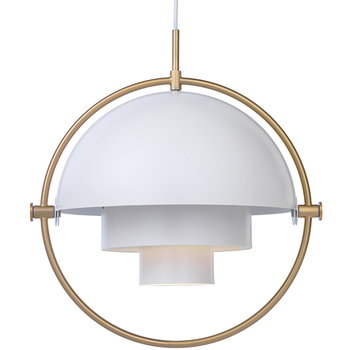 GUBI Multi-Lite pendant, brass - white