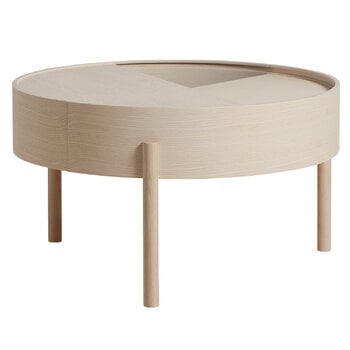 Coffee tables, Arc coffee table 66 cm, white pigmented ash, Natural