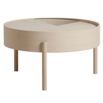 Woud Arc coffee table 66 cm, white pigmented ash, product image