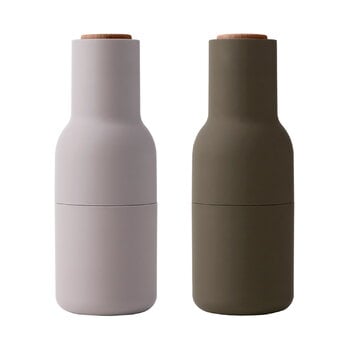 Audo Copenhagen Bottle Grinder 2 pcs, hunting green-beige-walnut, product image