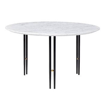 GUBI Table basse IOI, 70 cm, noir - marbre blanc
