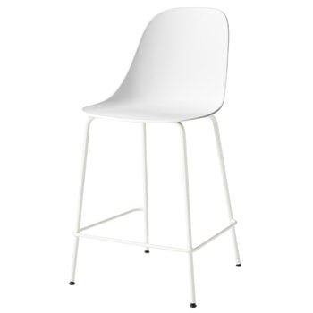 Audo Copenhagen Chaise de bar Harbour 63 cm, blanc - acier gris clair