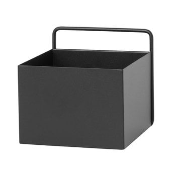 Pflanzgefäße und Blumentöpfe für draußen, Wall Box, quadratisch, schwarz, Schwarz