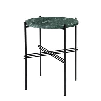GUBI Table basse TS, 40 cm, noir - marbre vert
