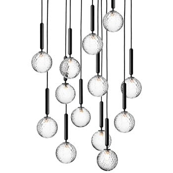 Suspensions, Suspension Miira 13, gris pierre - transparent, Transparent