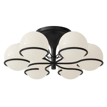 Lampade da soffitto, Lampada da soffitto Model 2042/6, 20 cm, nera, Bianco e nero