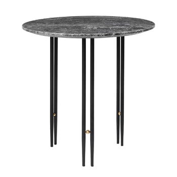 GUBI Table basse IOI, 50 cm, noir - marbre gris