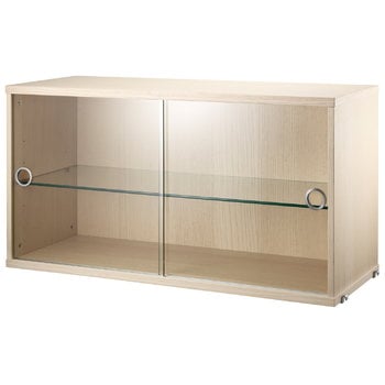 String Furniture Buffet avec vitrine String, 78 x 30 cm, frêne