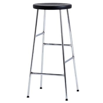 HAY Cornet bar stool, high, chrome - black