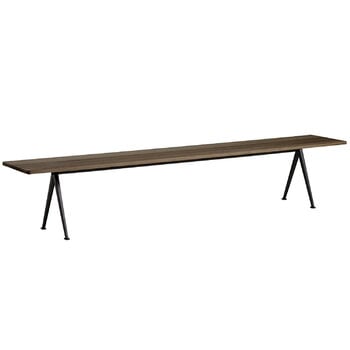 HAY Pyramid bench 12, 250 x 40 cm, black - smoked oak