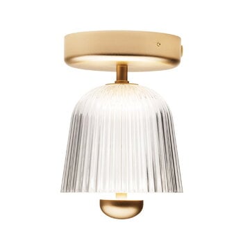 Lampade da soffitto, Lampada da soffitto Asteea, ottone satinato - ripple clear, Oro