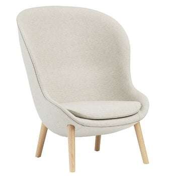 Normann Copenhagen Hyg lounge chair, high, oak - Main Line flax 20