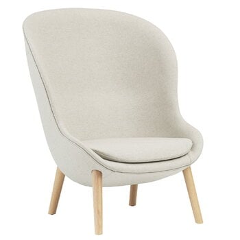 Normann Copenhagen Hyg lounge chair, high, oak - Main Line flax 20, product image