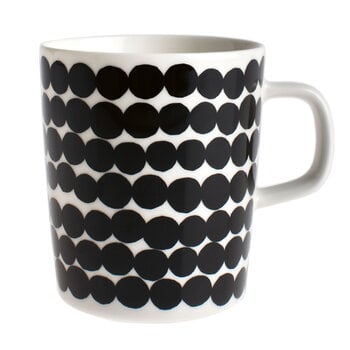 Cups & mugs, Oiva - Räsymatto mug 2,5 dl, black-white, Black & white
