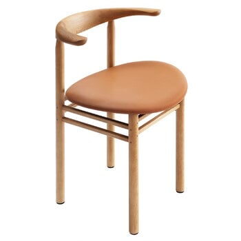 Nikari Linea RMT3 stol, ekfärgad ask - cognac läder