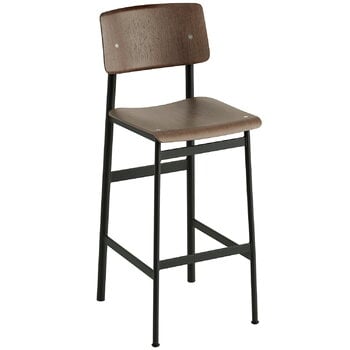 Muuto Loft bar stool 75 cm, black - stained dark brown