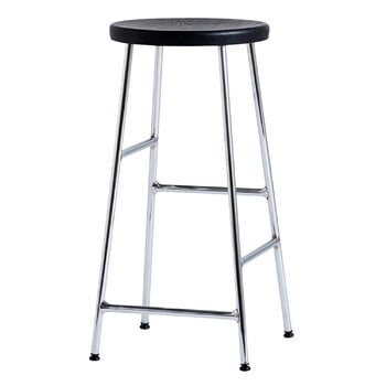 HAY Cornet bar stool, low, chrome - black