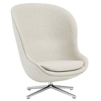 Normann Copenhagen Hyg lounge chair, high, swivel, aluminium - Main Line flax 20