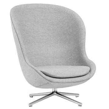 Armchairs & lounge chairs, Hyg lounge chair, high, swivel and tilt, aluminium - Synergy 16, Gray