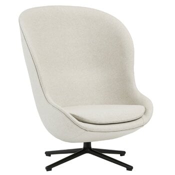 Normann Copenhagen Hyg lounge chair, high, swivel and tilt, black-Main Line Flax