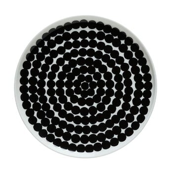 Marimekko Oiva - Siirtolapuutarha lautanen 20 cm, musta - valkoinen