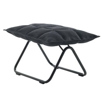 Woodnotes K ottoman, narrow, matt black tubular base, black