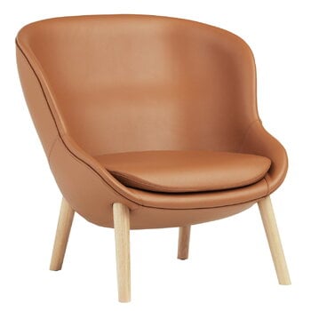 Normann Copenhagen Poltrona Hyg, bassa, rovere - pelle Ultra brandy