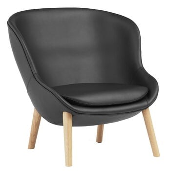 Normann Copenhagen Hyg lounge chair, low, oak - black leather Ultra