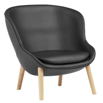 Normann Copenhagen Hyg lounge chair, low, oak - black leather Ultra, product image