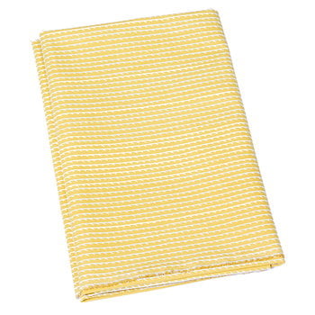 Tessuti Artek, Tessuto di cotone Rivi, 150 x 300 cm, giallo senape - bianco, Giallo