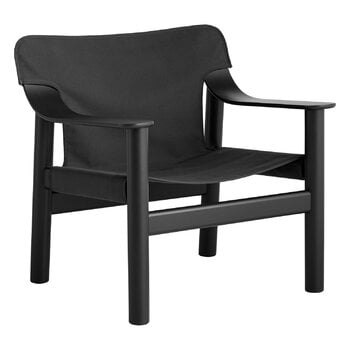 Fauteuils, Fauteuil lounge Bernard, chêne noir - toile noire, Noir