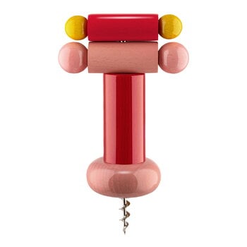 Wine & bar, Twergi ES17 corkscrew, red - pink - yellow, Red
