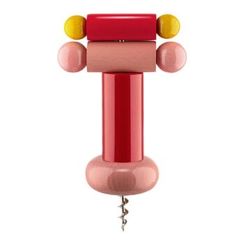 Alessi Twergi ES17 Korkenzieher, Rot – Rosa – Gelb